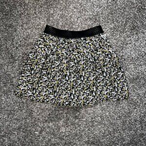 Retour Floral Ditsy Print Pleated Mini Skirt Geo Waistband Small